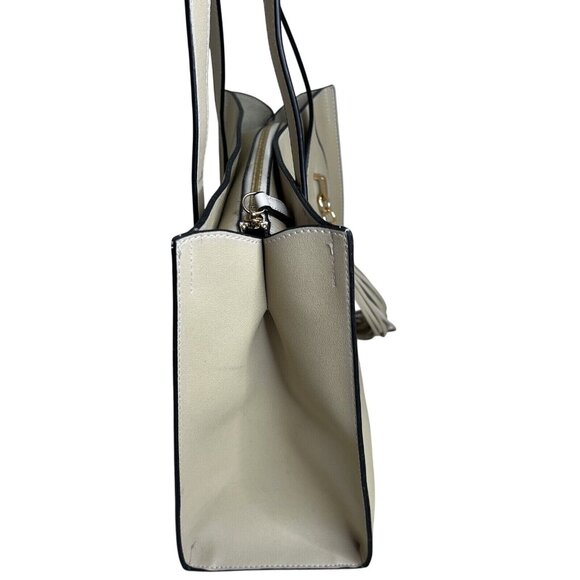 Miriade Cream Leather Tote Bag With Tassel Detail & Gold Hardware - Picture 4 of 6